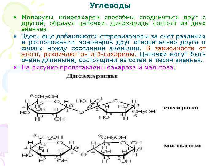 Углеводы рисунок молекулы