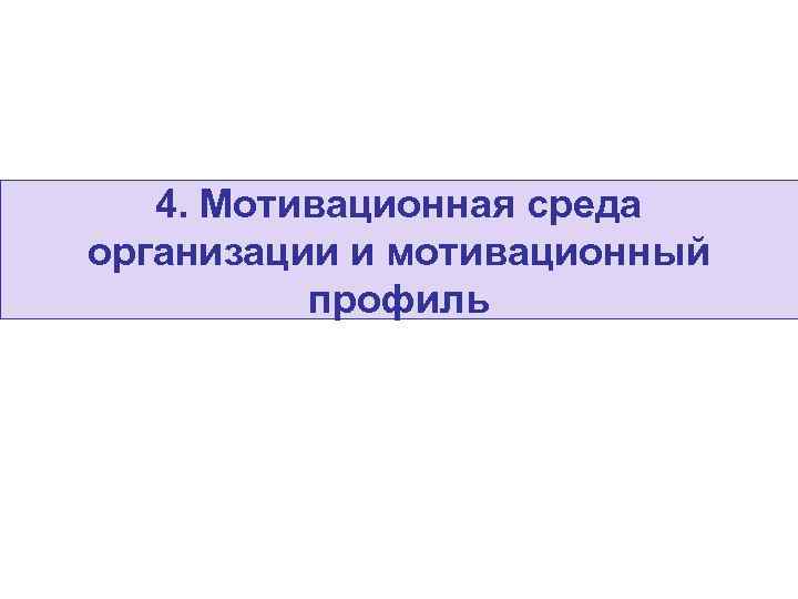 4. Мотивационная среда организации и мотивационный профиль 