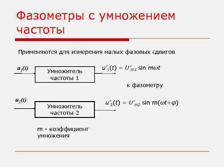 9 измерение. Умножение частоты. Принцип умножения частоты. Фазометр формула. Процесс умножения частоты.