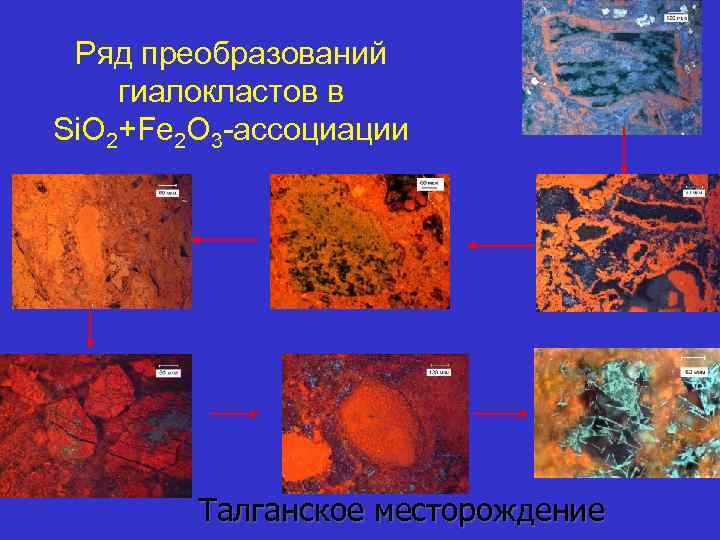 Ряд преобразований гиалокластов в Si. O 2+Fe 2 O 3 -ассоциации Талганское месторождение 