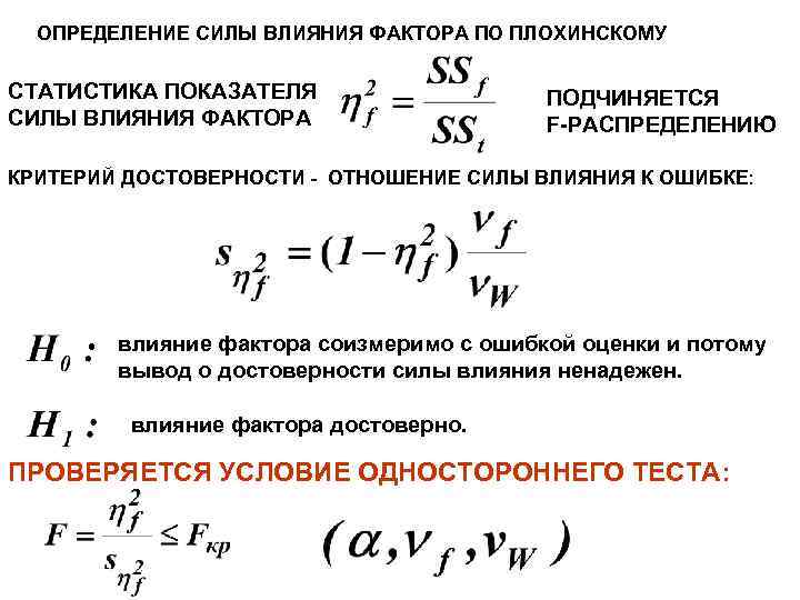 Определить энергетический. Показатель силы влияния. Сила влияния фактора. Оценить силу влияния фактора. Биостатистика критерии.