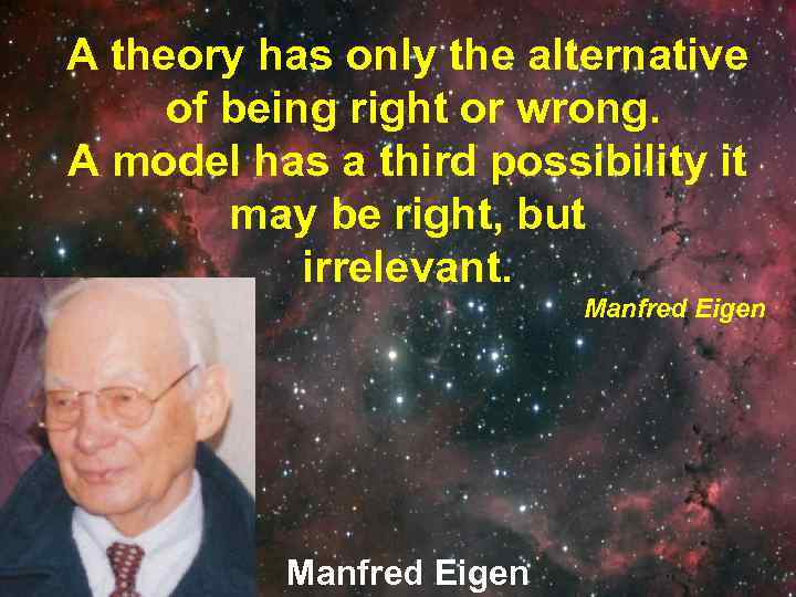 A theory has only the alternative of being right or wrong. A model has