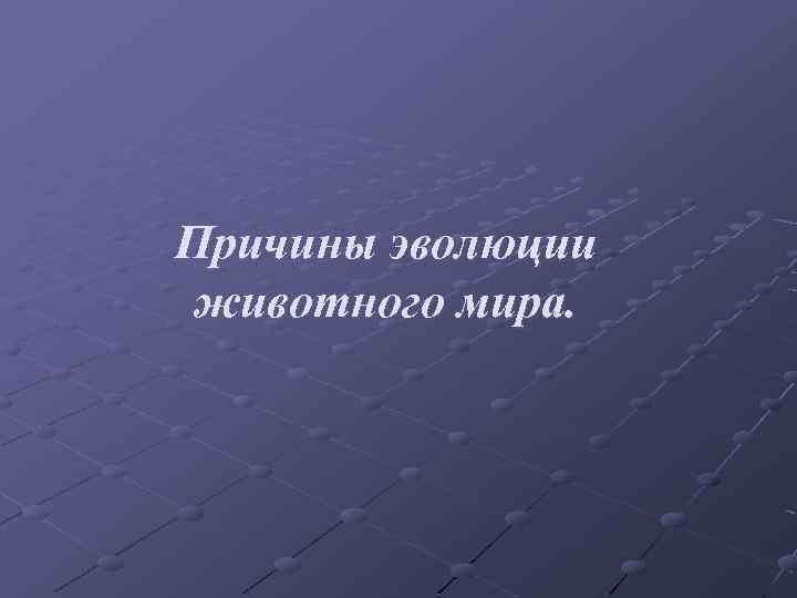 Причины эволюции животного мира. 