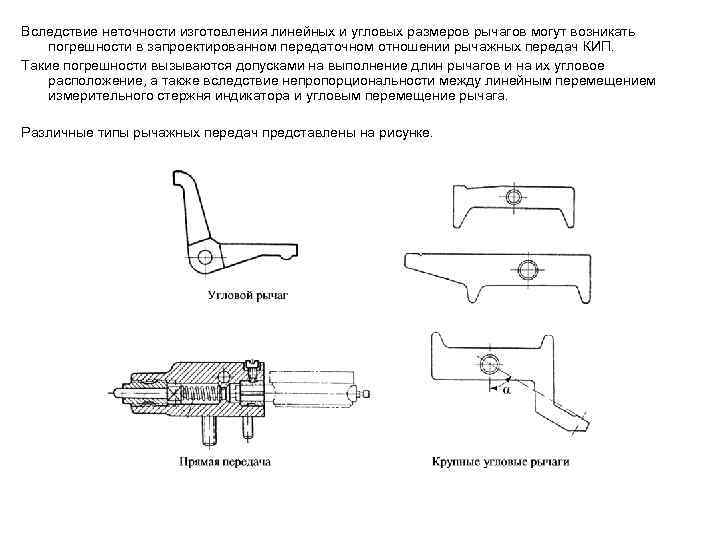 Вследствие неточности изготовления линейных и угловых размеров рычагов могут возникать погрешности в запроектированном передаточном