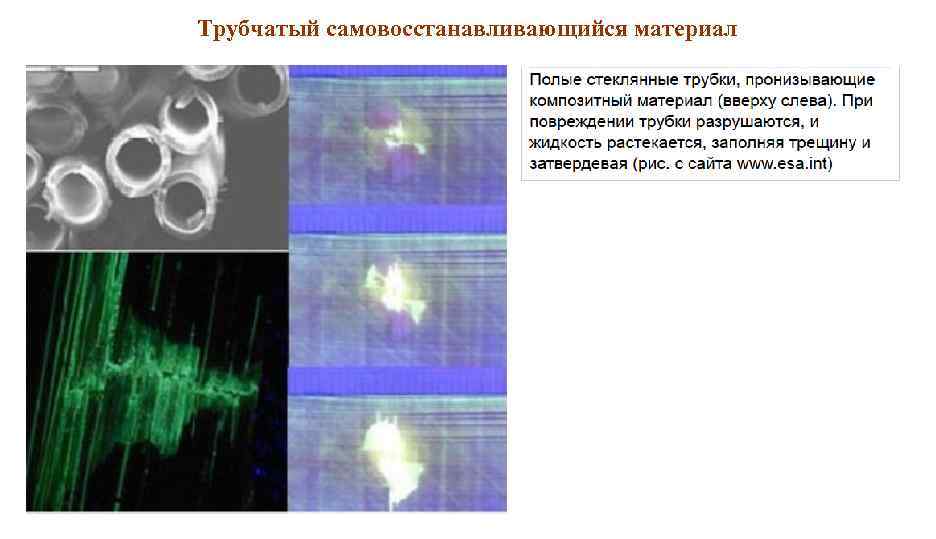 Трубчатый самовосстанавливающийся материал 