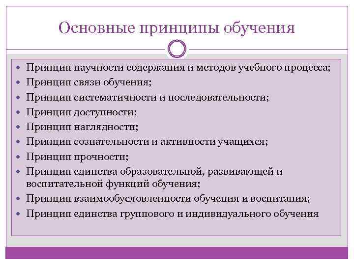 Основные принципы обучения. Принципы обучения технологии. Система принципов обучения технологии. Ведущие принципы обучения.