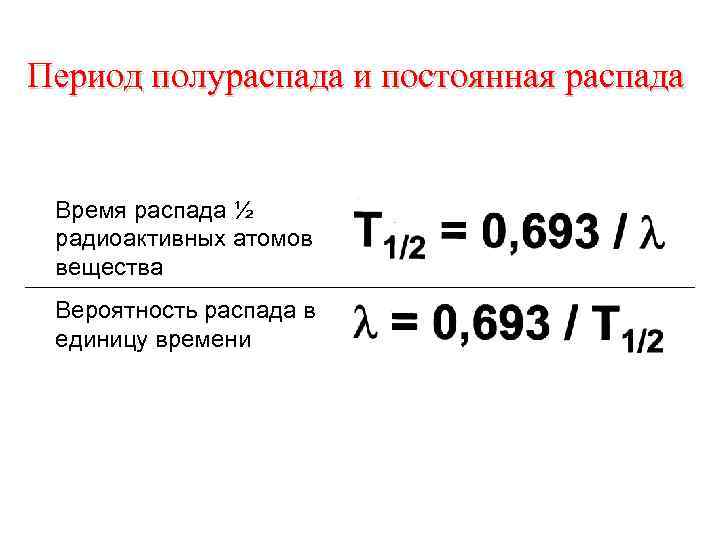 Период полураспада единицы измерения в си