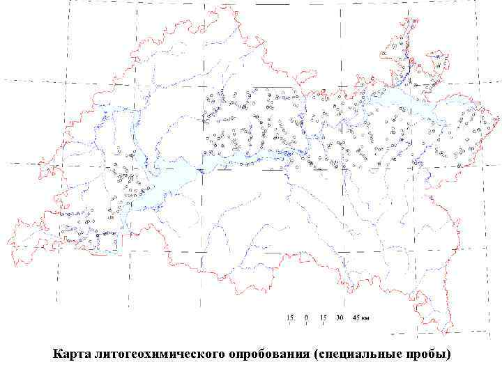 Карта литогеохимического опробования (специальные пробы) 