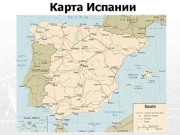 Карта Испании 