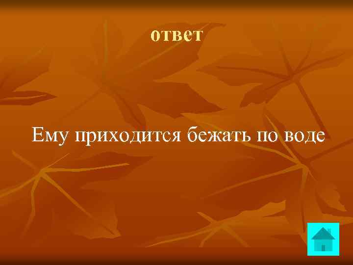 ответ Ему приходится бежать по воде 