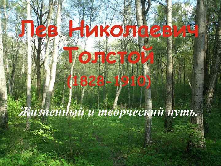Лев Николаевич Толстой (1828 -1910) Жизненный и творческий путь. 