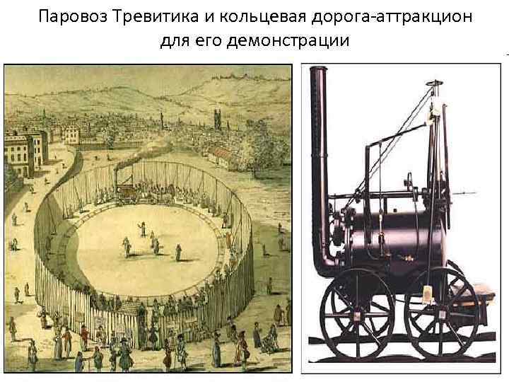 Паровоз Тревитика и кольцевая дорога-аттракцион для его демонстрации 