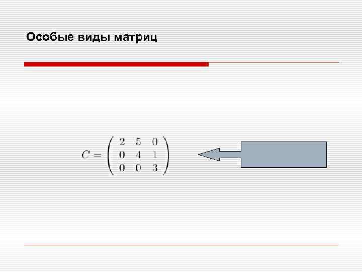 Особые виды матриц 