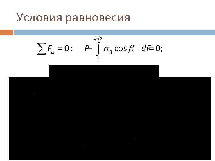 Условия равновесия 