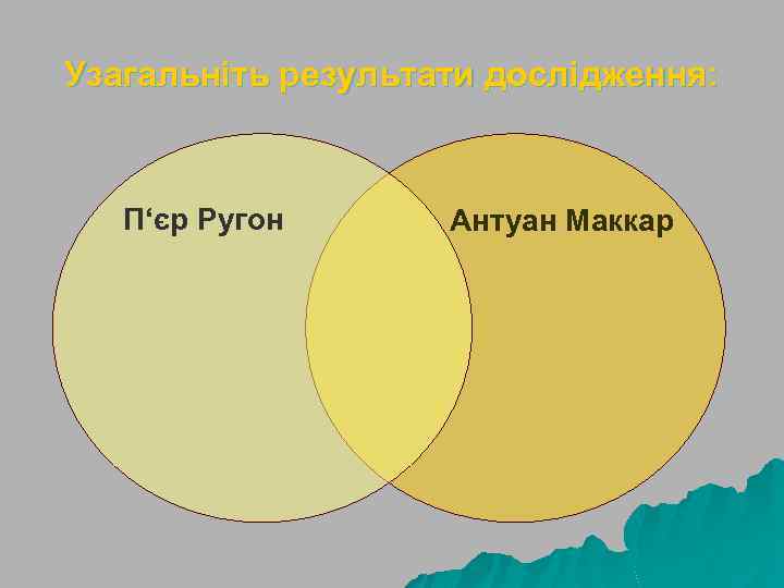 Узагальніть результати дослідження: П‘єр Ругон Антуан Маккар 