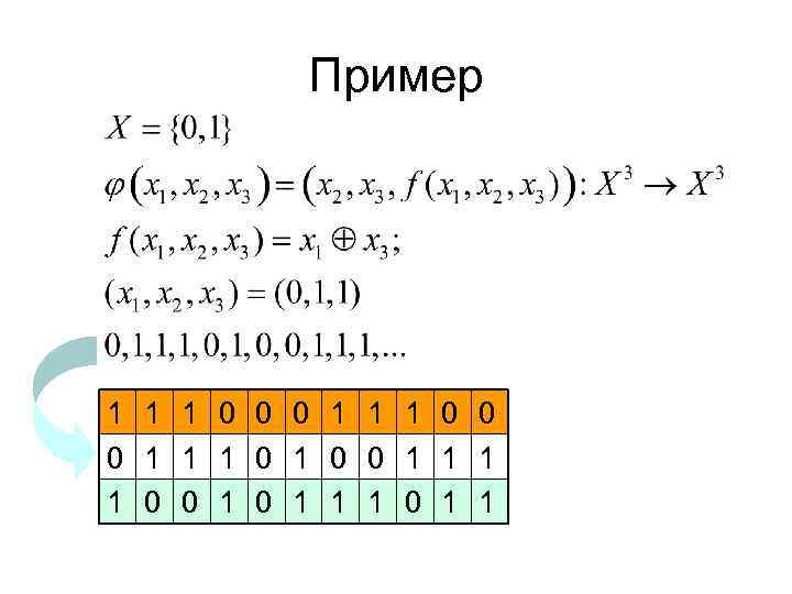 Пример 1 1 1 0 0 0 1 1 1 0 0 1 1