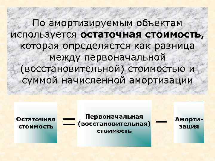 Первоначальная восстановительная. Остаточная стоимость рассчитывается как разность. Стоимостное измерение объектов бухгалтерского учета. Первоначальная восстановительная и остаточная стоимость. Остаточная стоимость амортизации.