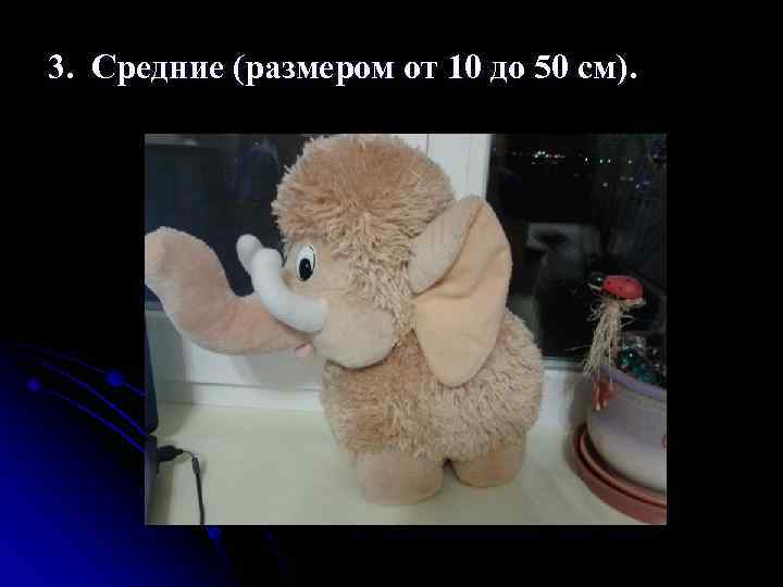 3. Средние (размером от 10 до 50 см). 