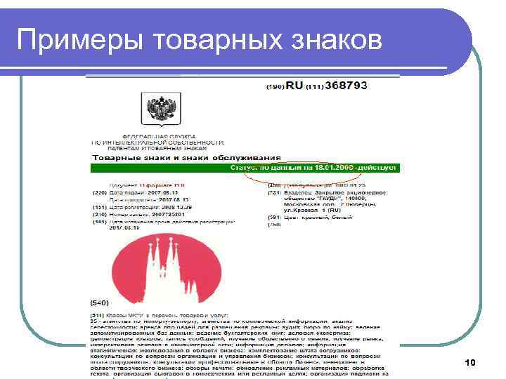 Примеры товарных знаков © Виноградов А. И. , 2016 10 