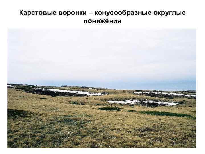 Карстовые воронки – конусообразные округлые понижения 