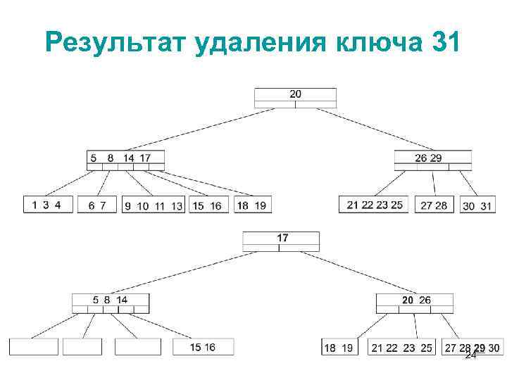 Результат удаления ключа 31 24 