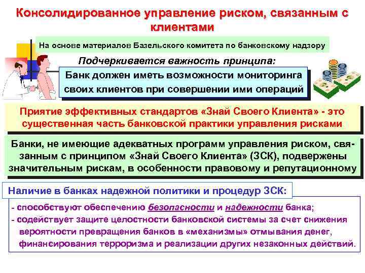  Консолидированное управление риском, связанным с клиентами На основе материалов Базельского комитета по банковскому