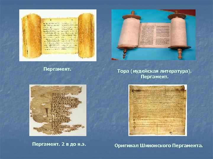 Пергамент. 2 в до н. э. Тора (иудейская литература). Пергамент. Оригинал Шинонского Пергамента. 