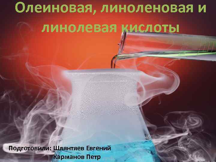 Олеиновая, линоленовая и линолевая кислоты Подготовили: Шлянтяев Евгений Карманов Петр 