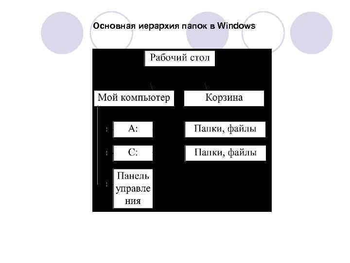 Основная иерархия папок в Windows 