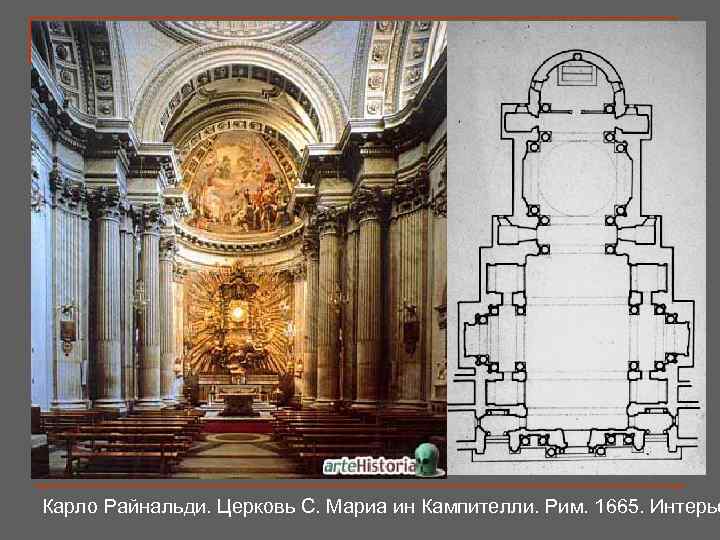 Карло Райнальди. Церковь С. Мариа ин Кампителли. Рим. 1665. Интерье 