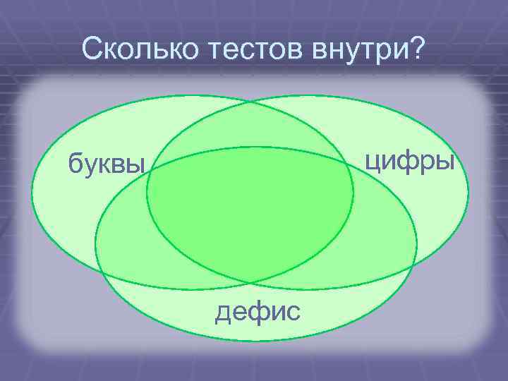 Сколько тестов внутри? цифры буквы дефис 