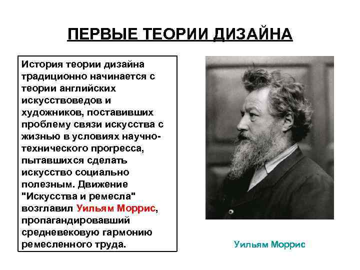 Первая теория. Первые теории дизайна Джон Рёскин. Первые теории дизайна. История развития дизайна.