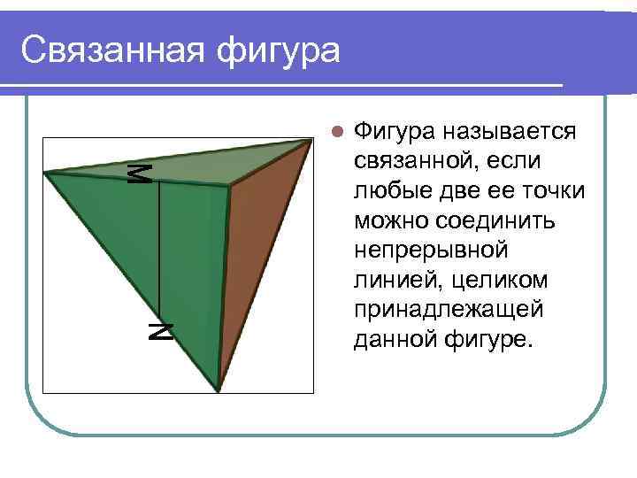 Связанная фигура l Фигура называется связанной, если любые две ее точки можно соединить непрерывной