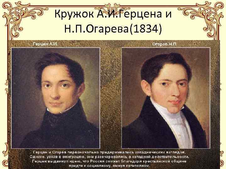 Кружок А. И. Герцена и Н. П. Огарева(1834) 