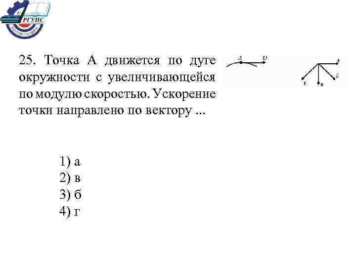 Модуль скорости точки в момент времени