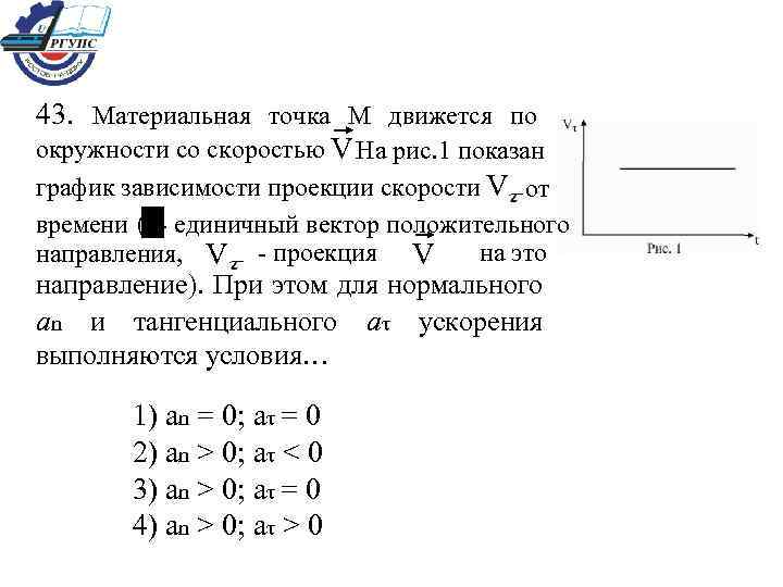 Материальная точка движется по окружности со скоростью v на рисунке 1 показан график зависимости v