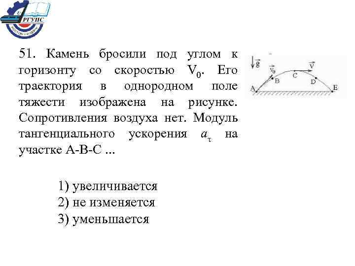 На рисунке показана траектория движения материальной точки