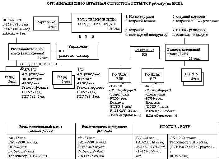 Организационная штатная структура бмп