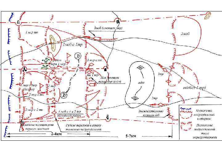  Схема 4. 1. Элементы исходного района батальона, наступающего из положения непосредственного соприкосновения с