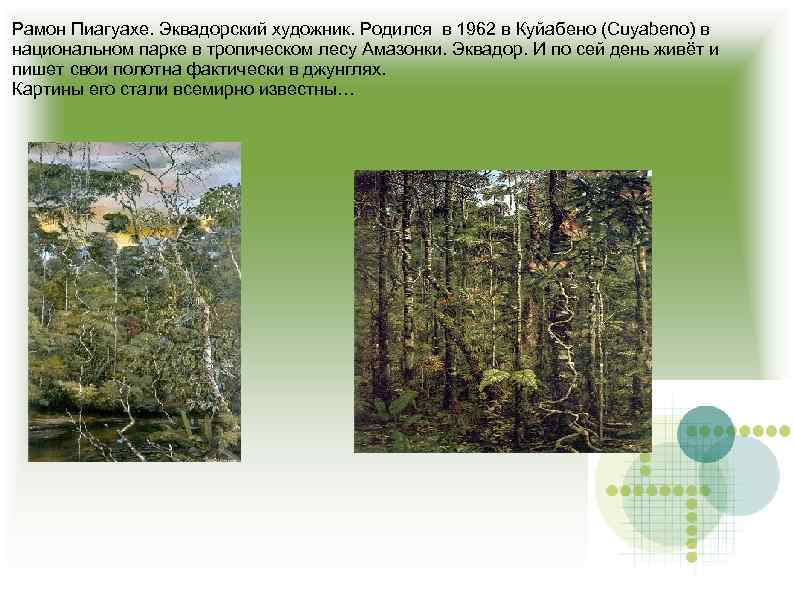 Рамон Пиагуахе. Эквадорский художник. Родился в 1962 в Куйабено (Cuyabeno) в национальном парке в