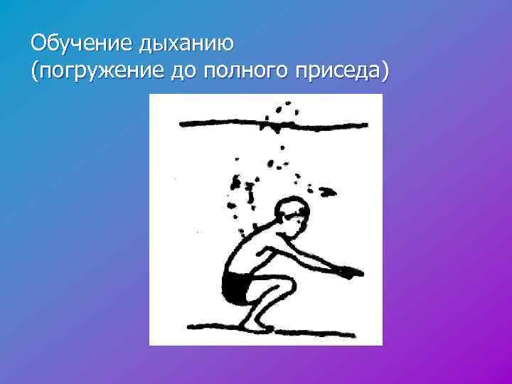 Обучение дыханию (погружение до полного приседа) 