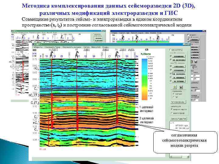 Методика комплексирования данных сейсморазведки 2 D (3 D), различных модификаций электроразведки и ГИС Совмещение