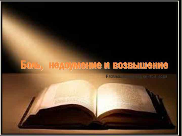 Боль, недоумение и возвышение Размышления над книгой Иова 