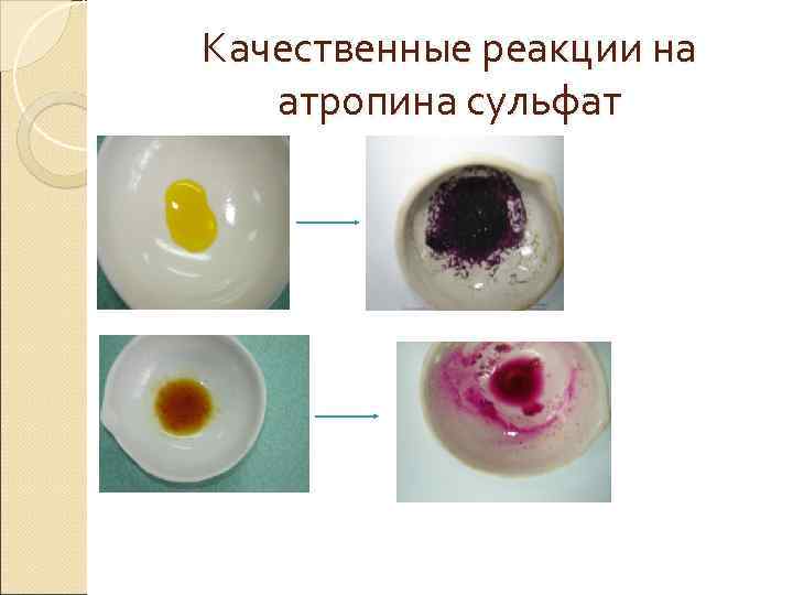 Качественные реакции на атропина сульфат 