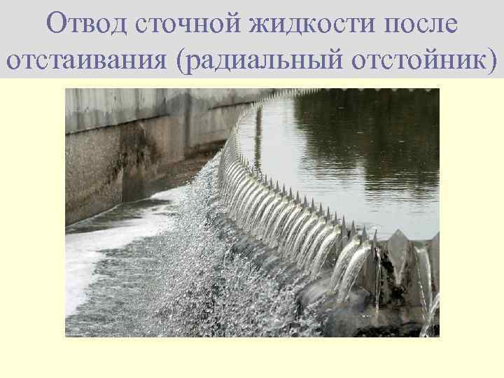 Отвод сточной жидкости после отстаивания (радиальный отстойник) 