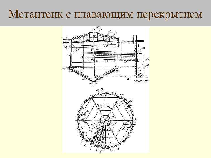 Метантенк с плавающим перекрытием 