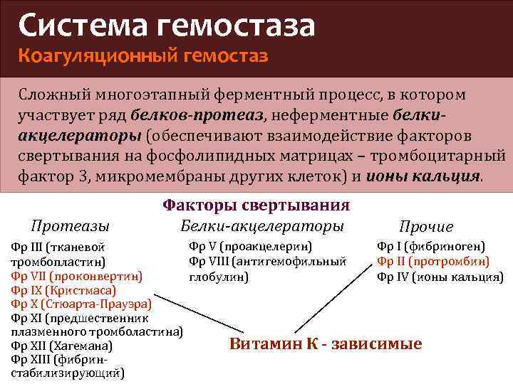 Гемостаз физиология схема