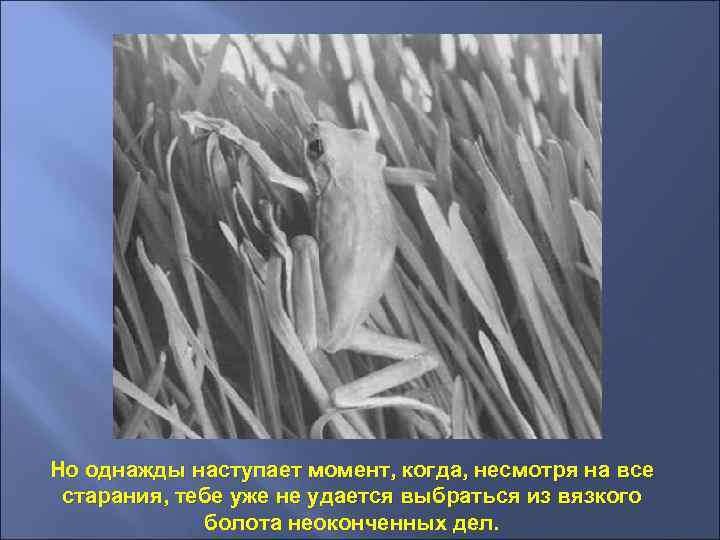 Но однажды наступает момент, когда, несмотря на все старания, тебе уже не удается выбраться