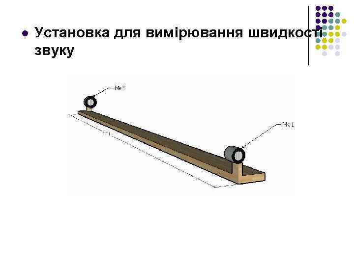l Установка для вимірювання швидкості звуку 