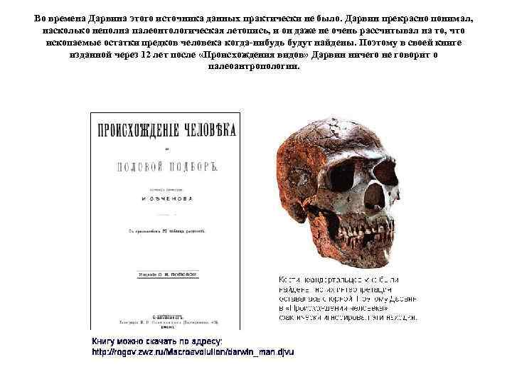 Во времена Дарвина этого источника данных практически не было. Дарвин прекрасно понимал, насколько неполна